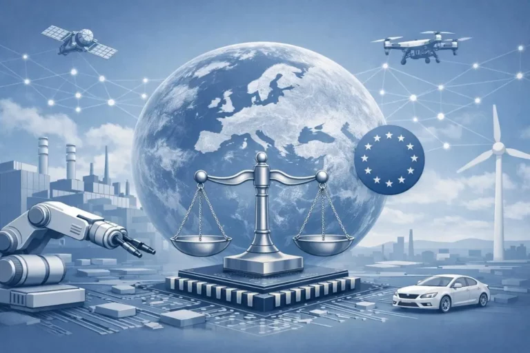 Schéma conceptuel illustrant les sept axes éthiques pour les métiers de l'IA embarquée chez Quantyss